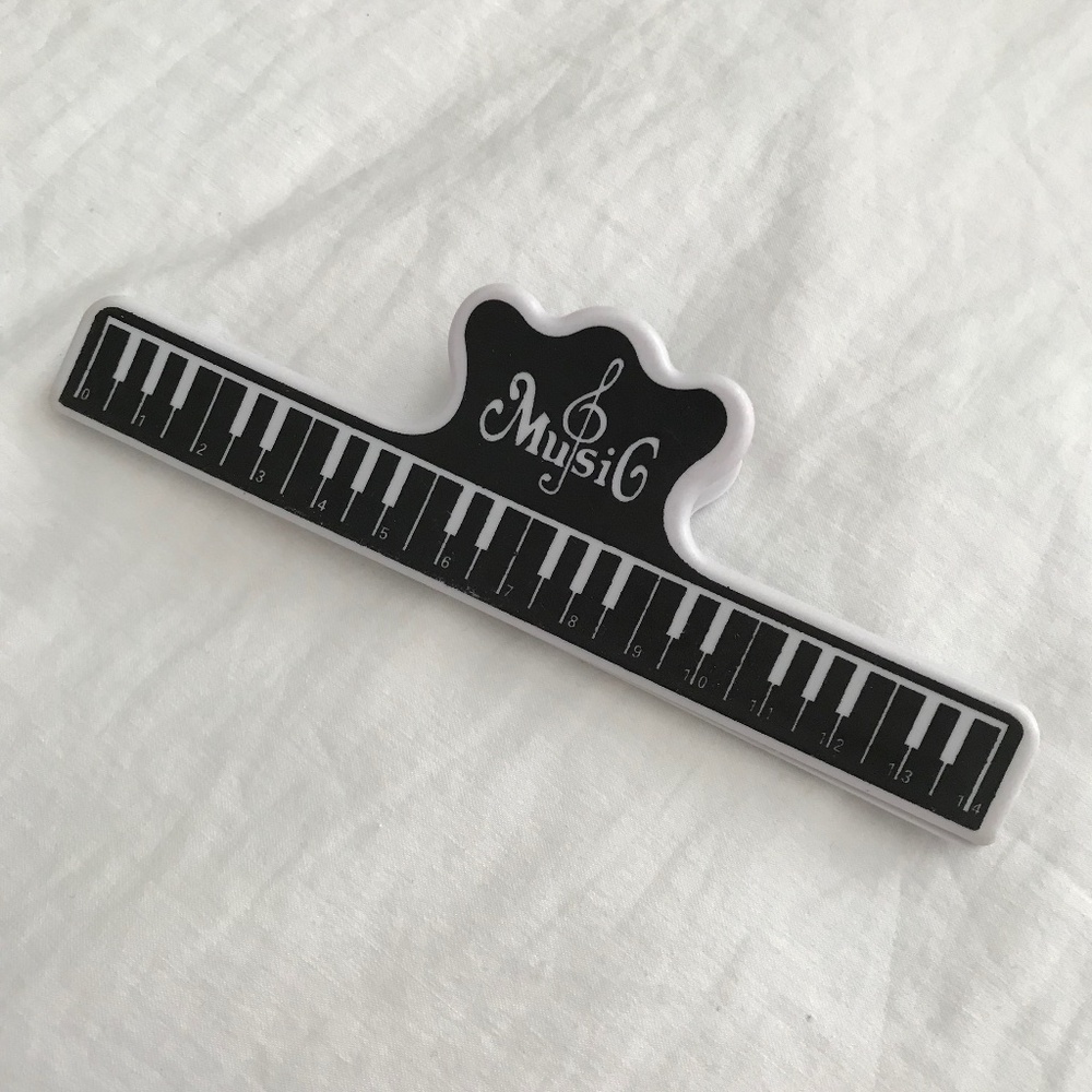 Music Paper Clip Sheet Music Holder On Stand Scales Black White Treble Clef